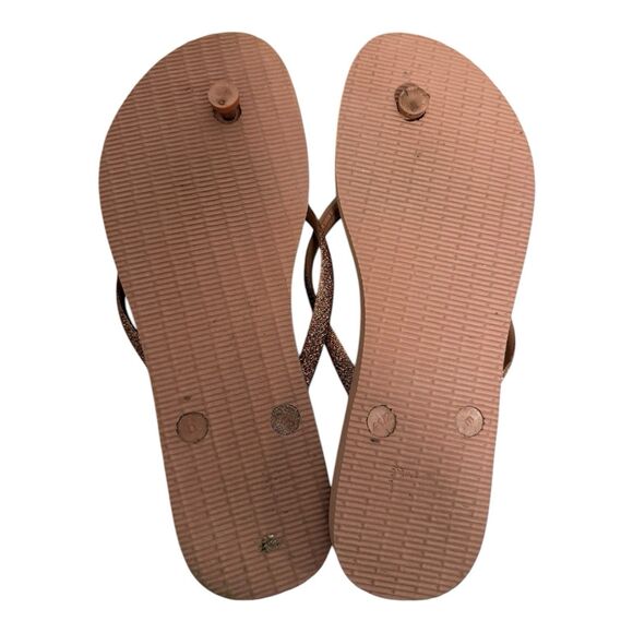 Havaianas Women’s Flip Flops Slim Sparkle II Crocus Rose Blush Flats 11-12 - Picture 3 of 5